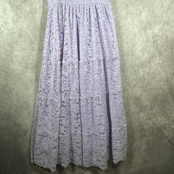 Altar'd State Trystyn Dress Women Small Purple Lace Fit & Flare Midi Tiered Boho - Picture 3 of 10